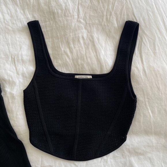 Aritzia + Zara Black Tank Bundle (sz S) - Picture 3 of 7